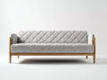 Divano a due posti - tessuto-legno - 176x84x82 cm - grigio chiaro-legno naturale - stile scandinavo