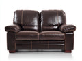 Divano a due posti - pelle - 164x93x91 cm - marrone testa di moro - stile classico