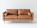 Divano a due posti - pelle - 172x86x84 cm - marrone cognac - stile contemporaneo