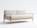 Divano a due posti - tessuto-legno - 174x88x83 cm - beige chiaro-legno naturale - stile nordico