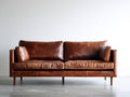 Divano a due posti - pelle - 175x90x82 cm - marrone scuro - stile vintage
