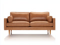 Divano a due posti - pelle - 174x87x84 cm - marrone cognac - stile moderno