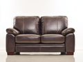 Divano a due posti - pelle - 167x95x89 cm - marrone cioccolato - stile contemporaneo