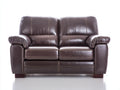 Divano a due posti - pelle - 160x92x91 cm - marrone testa di moro - stile classico