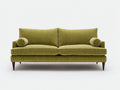 Divano a due posti - velluto a coste - 181x90x84 cm - verde oliva - stile retrò