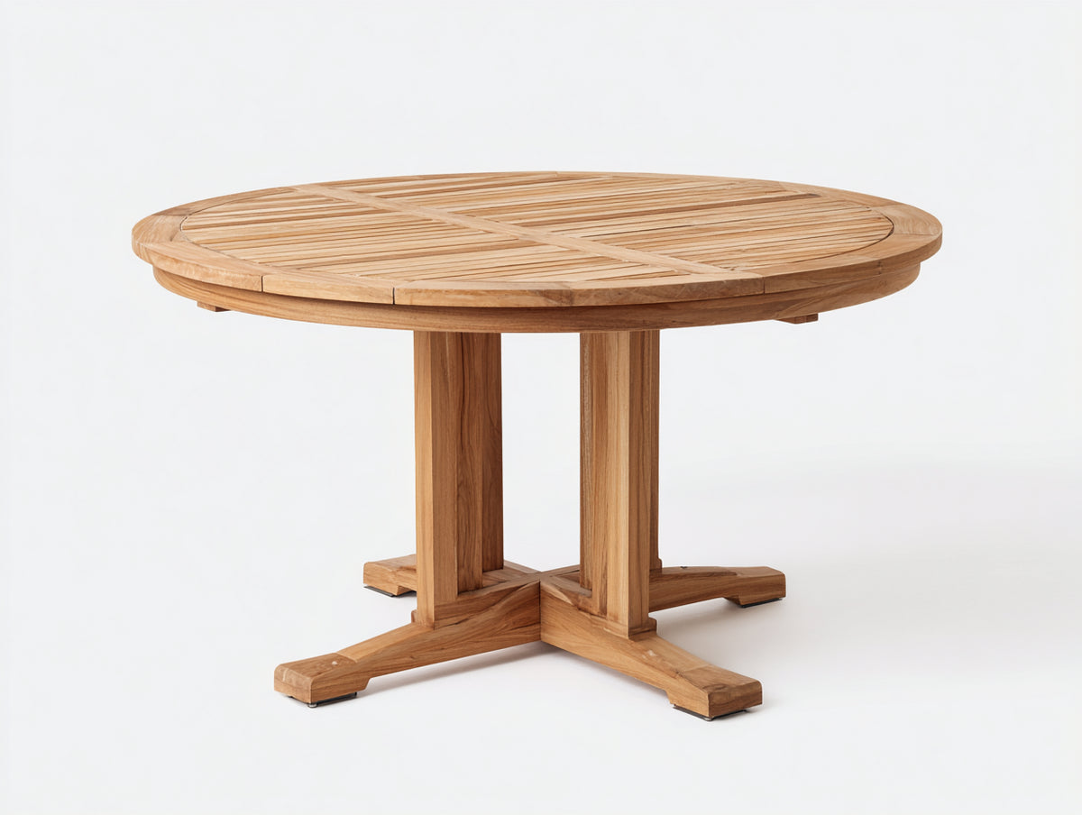 Tavolo da giardino - Legno - 132x132x75 cm - Legno naturale - Design rustico