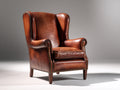 Poltrona - Pelle - 87x83x110 cm - Marrone rossiccio - Stile tradizionale