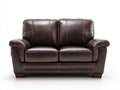 Divano a due posti - pelle - 168x94x89 cm - marrone espresso - stile contemporaneo