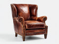 Poltrona - Pelle - 88x84x106 cm - Marrone - Stile vintage