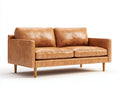 Divano a due posti - pelle - 168x86x82 cm - cuoio chiaro - design contemporaneo